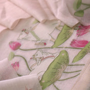 Contemporary Florals Off-White Muga Cotton Pichwai Jamdani Unstitched Suit Set